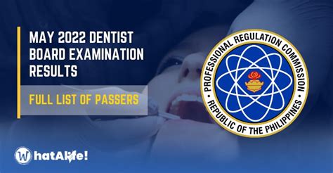 dentistry board exam result may 2022